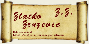 Zlatko Zrnzević vizit kartica